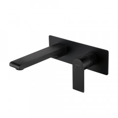 AQ1413MB ЛИРА смеситель для раковины настенный (внешняя и скрытая часть), матовый черный