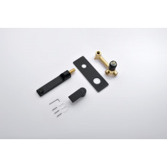 AQ1413MB ЛИРА смеситель для раковины настенный (внешняя и скрытая часть), матовый черный