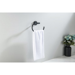 AQ4221MB ОБЕРОН полотенцедержатель овальный, матовый черный