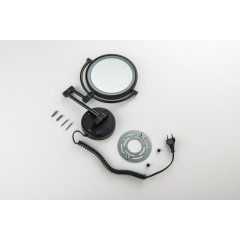 AQ4915MB зеркало косметическое настенное с подсветкой 5х, матовый черный