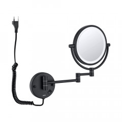 AQ4915MB зеркало косметическое настенное с подсветкой 5х, матовый черный