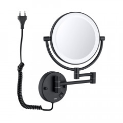 AQ4915MB зеркало косметическое настенное с подсветкой 5х, матовый черный