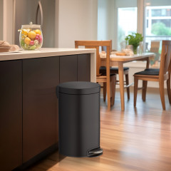 AQ4992MB корзина для мусора с педалью, 8л, матовый черный
