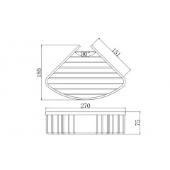 AQ4006MB ВЕГА угловая полка, матовый черный