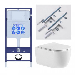Set AQUATEK ЕВРОПА new cm T (рама AQUATEK Standard INS-0000012+звукоизоляционная прокладка+унитаз ЕВРОПА AQ1106T-00+KKI-0000001)