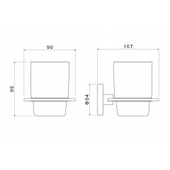 AQ4204BG ОБЕРОН стакан с держателем, шлиф. золото