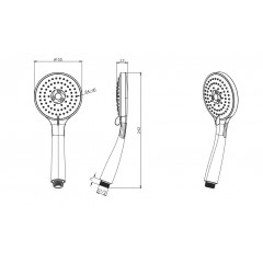 AQ2003MB ВЕГА ручной душ 3jet, матовый черный