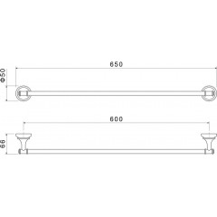 AQ4514CR КЛАССИК полотенцедержатель 600 мм
