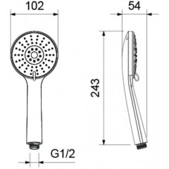 AQ2009CR БЕТТА ручной душ 100 3 jet