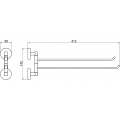AQ4613MB БЕТТА полотенцедержатель двойной, матовый черный
