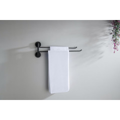 AQ4613MB БЕТТА полотенцедержатель двойной, матовый черный