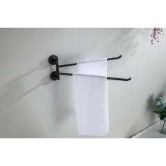 AQ4613MB БЕТТА полотенцедержатель двойной, матовый черный