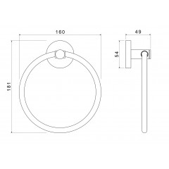 AQ4112BG ЕВРОПА полотенцедержатель кольцо, шлиф. золото