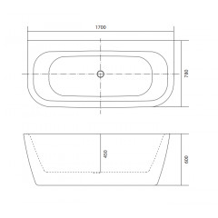 AQ-123778 АЛТЕЯ Ванна акриловая, пристенная, 1700*780*600 , В комплекте со сливом и ножками. Цвет белый глянцевый.