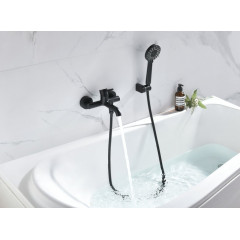 AQ1349MB ЕВРОПА смеситель для ванны с душевым набором 3jet, матовый черный