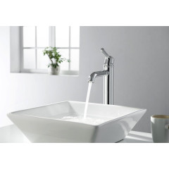 AQ1504CR КЛАССИК смеситель для раковины высокий 235, без донного клапана