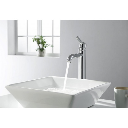 AQ1504CR КЛАССИК смеситель для раковины высокий 235, без донного клапана