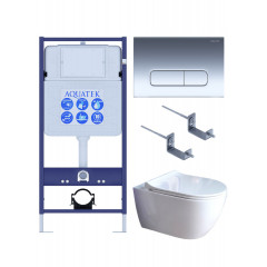 SET AQUATEK ПОЛАРИС (рама AQUATEK Standard INS-0000012+унитаз ПОЛАРИС AQ0700-01 с тонким сиденьем soft-close+ крепеж KKI-0000002 +панель KDI-0000016)