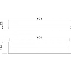 AQ4430CR ЛИРА полотенцедержатель двойной 600 мм