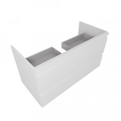 AQ77100-MW Комплект мебели:Тумба 100 см ВЕГА с раковиной AQ4100-00, 2 ящика,цвет белый мат