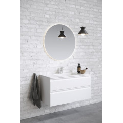 AQ77100-MW Комплект мебели:Тумба 100 см ВЕГА с раковиной AQ4100-00, 2 ящика,цвет белый мат