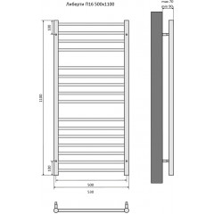 Либерти П16 500х1100 Полотенцесушитель Aquatek