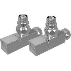 Комплект 2шт.: вентиль квадрат г/ш 3/4х1/2, эксцентрик 3/4х1/2, отражатель 3/4, цвет хром