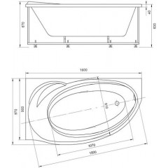 Бетта 160 лев.пустая с фр.экр.