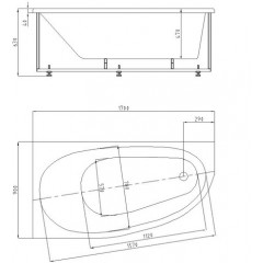 Ванна Дива 170*90 левая