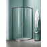 AQ ARI RO 09020GM Душевой уголок 1/4 круга, двери раздвижные 900x900x2000, профиль оружейная сталь, стекло прозрачное