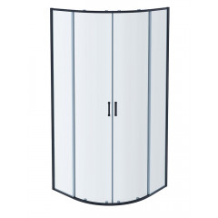 AQ ARI RO 09020GM Душевой уголок 1/4 круга, двери раздвижные 900x900x2000, профиль оружейная сталь, стекло прозрачное