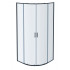 AQ ARI RO 09020GM Душевой уголок 1/4 круга, двери раздвижные 900x900x2000, профиль оружейная сталь, стекло прозрачное