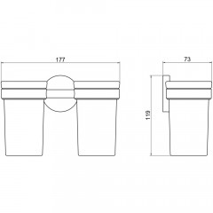 AQ4117BGM ЕВРОПА стакан с держателем двойной, оружейная сталь (шлиф. черный хром)