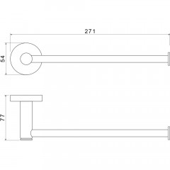 AQ4119BGM ЕВРОПА полотенцедержатель, оружейная сталь (шлиф. черный хром)
