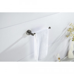 AQ4119BGM ЕВРОПА полотенцедержатель, оружейная сталь (шлиф. черный хром)