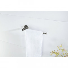 AQ4119BGM ЕВРОПА полотенцедержатель, оружейная сталь (шлиф. черный хром)