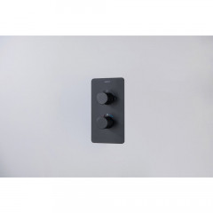 AQ1392MB ЕВРОПА термостатический смеситель для ванны 2 режима (внешняя и скрытая часть), матовый черный