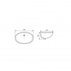 AQ8091-00 раковина для монтажа под столешницу 560*400*200мм