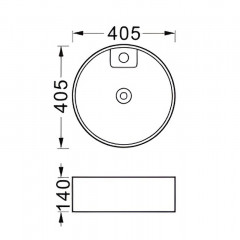 AQ5212-MW ЕВРОПА раковина 405*405*140 для установки на столешницу, матовый белый