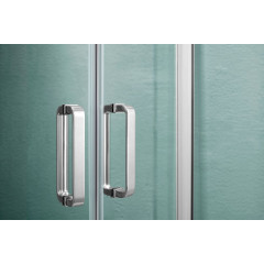 AQ ARI KV 09020CH Душевой уголок квадратный, двери раздвижные 900x900x2000 профиль хром, стекло прозрачное
