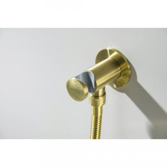 AQ2464BG шланговое подсоединение с держателем, шлиф. золото