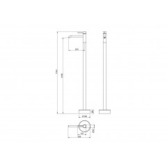 AQ1309BG ЕВРОПА смеситель для раковины напольный, шлиф. золото