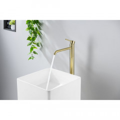 AQ1309BG ЕВРОПА смеситель для раковины напольный, шлиф. золото