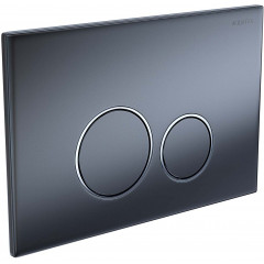 KDI-0000035 (005C-1) Панель смыва Оружейная сталь матовая ободок хром (клавиши круглые)