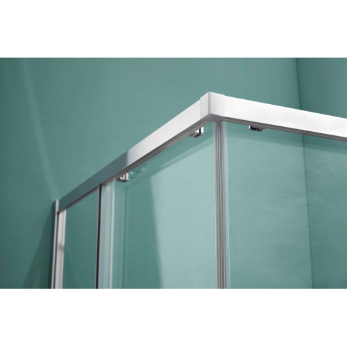 AQ ARI KV 09020CH Душевой уголок квадратный, двери раздвижные 900x900x2000 профиль хром, стекло прозрачное