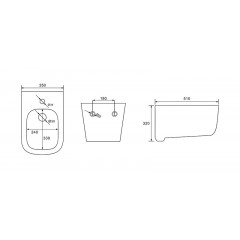 AQ1002-00 ЛУГАНО Биде подвесное 510*350*320