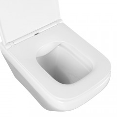 AQ1155-00 ЛИРА Унитаз подвесной безободковый 490*365*320мм, тонкое сиденье с механизмом плавного закрывания, крепеж