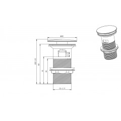 AQ6001MB сливной набор для раковины Push-open с переливом, матовый черный