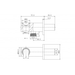 AQ2455CR шланговое подсоединение с держателем душа