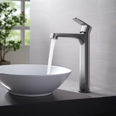 AQ1204CR ОБЕРОН смеситель для раковины высокий 240, без донного клапана